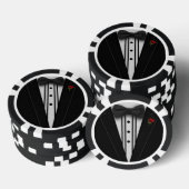 Black Tuxedo mit Bow-Krawatte Pokerchips (Stapel)