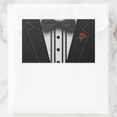 Black Tuxedo mit Bow-Krawatte Rechteckiger Aufkleber (Tasche)
