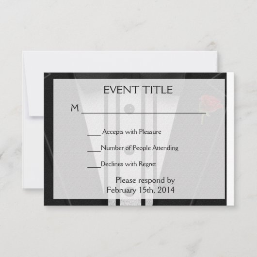 Black Tuxedo mit Bow-Krawatte RSVP Karte (Vorderseite)