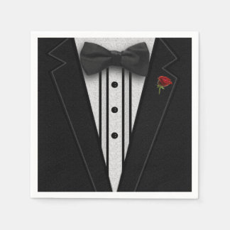 Black Tuxedo mit Bow-Krawatte Serviette
