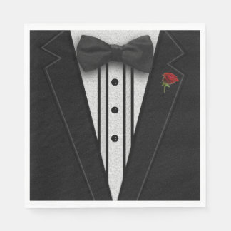 Black Tuxedo mit Bow-Krawatte Serviette