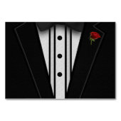 Black Tuxedo mit Bow-Krawatte Tischnummer (Vorderseite)