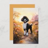 Black Tuxedo Poodle auf einer Trassennotizkarte Dankeskarte (Vorne/Hinten)