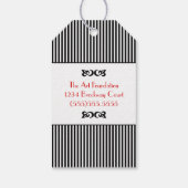 Black Tuxedo Red Bow Krawatte Danke Geschenkanhänger (Rückseite)