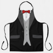 Black Tuxedo Red Bow Krawatte und Vest Schürze (Vorderseite)
