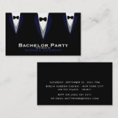 Black Tuxedo, Sleek & Modern Bachelor Party Ticket (Vorne/Hinten)