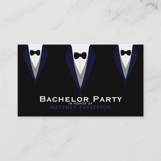 Black Tuxedo, Sleek & Modern Bachelor Party Ticket (Vorderseite)