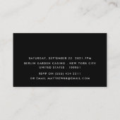 Black Tuxedo, Sleek & Modern Bachelor Party Ticket (Rückseite)