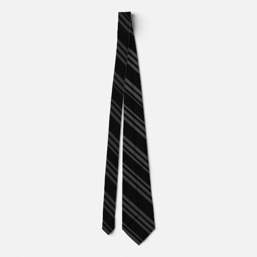 Black Tuxedo Stripe Charcoal Gray Formal Krawatte (Rückseite)