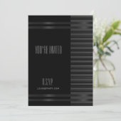 Black Tuxedo Stripe NYE Formal Einladung (Stehend Vorderseite)