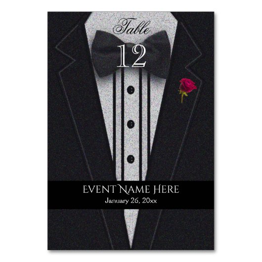 Black Tuxedo Tischnummer (Rückseite)