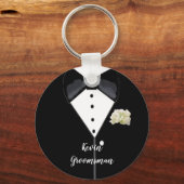 Black Tuxedo Wedding Trauzeuge Schlüsselanhänger (Vorderseite)