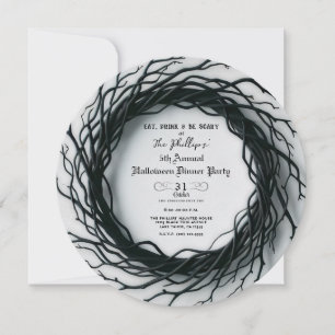 Black Twig Elegante Fall Halloween Party Einladung