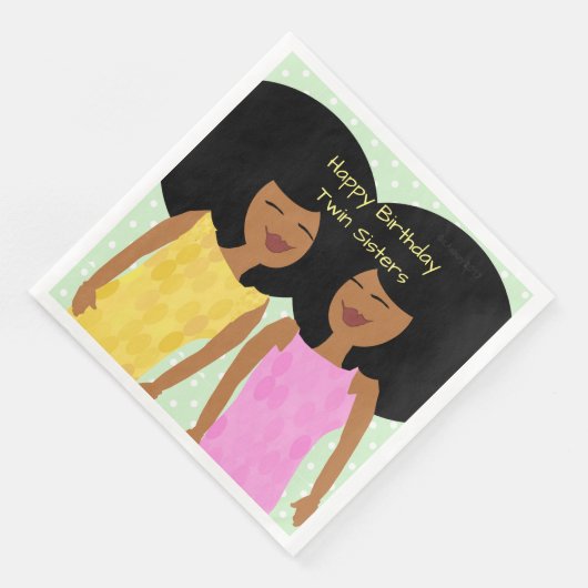 Black Twins Paper Napkins Serviette (Ecke)