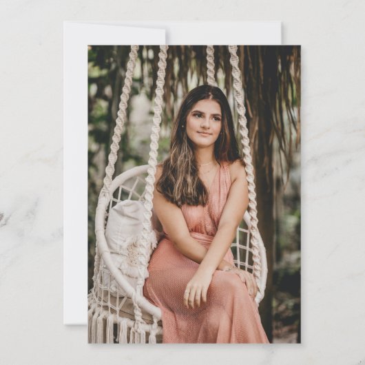 Black Typografy Graduation Party Einladung (Rückseite)