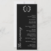 Black Typografy Laurel Wreath Monogram Wedding (Vorderseite)