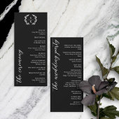 Black Typografy Laurel Wreath Monogram Wedding