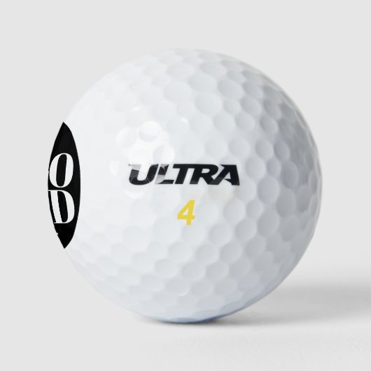 Black Typografy Pro Vater Golfers Golfball (Logo)