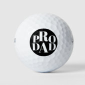 Black Typografy Pro Vater Golfers Golfball (Vorderseite)