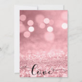 Black Typografy & Rose Gold Glitzer Bokeh Wedding Einladung (Rückseite)