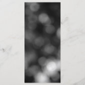 Black Typografy Wedding Menu mit Bokeh Back Menükarte (Rückseite)