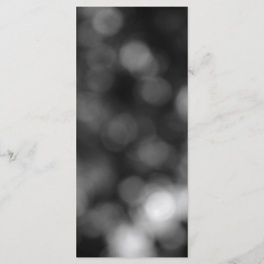 Black Typografy Wedding Menu mit Bokeh Back Menükarte (Rückseite)