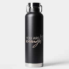 Black Typographic Self-Care Quotes Trinkflasche