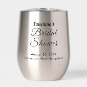 Black Typography Bridal Shower Wine Tumbler (Vorderseite)