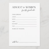 Black Typography Modern Graduate advice & wishes Hinweiskarte (Vorderseite)