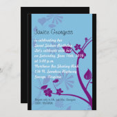 BLACK UND BLAUE 16 . Geburtstag Einladung (Vorne/Hinten)