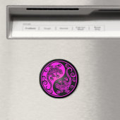 Black und Magenta Yin Yang Geckos Magnet (In Situ (Geschirrspüler))