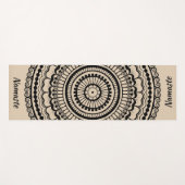 Black und Tan Mehndi Henna Mandala Yogamatte (Vorderseite (Horizontal))
