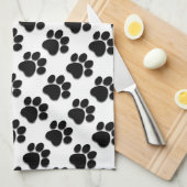 BLACK und WHITE Hund Paw Prints Ver 2 A007 Handtuch (Viertel Falte)