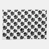 BLACK und WHITE Hund Paw Prints Ver 2 A007 Handtuch (Horizontal)