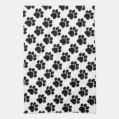 BLACK und WHITE Hund Paw Prints Ver 2 A007 Handtuch (Vertikal)