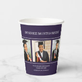 Black Uni University 3 Foto Abschluss Pappbecher (Rückseite)