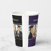 Black Uni University 3 Foto Abschluss Pappbecher (Links)