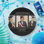 Black Uni University 3 Foto Abschluss Pappteller (Party)