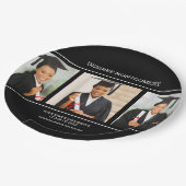 Black Uni University 3 Foto Abschluss Pappteller (Schrägansicht)