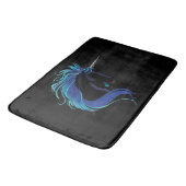 Black Unicorn Blue Silver Badematte (Schrägansicht)