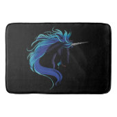 Black Unicorn Blue Silver Badematte (Vorderseite)