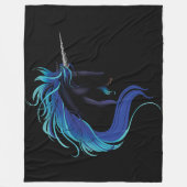 Black Unicorn Blue Silver Fleecedecke (Vorderseite)