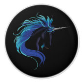 Black Unicorn Blue Silver Keramikknauf (Vorderseite)