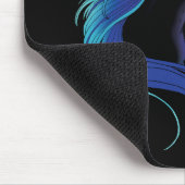 Black Unicorn Blue Silver Mousepad (Ecke)
