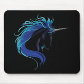 Black Unicorn Blue Silver Mousepad (Vorne)