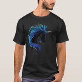 Black Unicorn Blue Silver T-Shirt (Vorderseite)