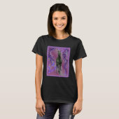 Black Unicorn Blume Fantasy Horst Kunst T-Shirt (Vorne ganz)