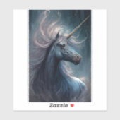 Black Unicorn Fantasy Art Aufkleber (Blatt)