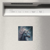 Black Unicorn Fantasy Art Magnet (In Situ (Geschirrspüler))