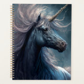 Black Unicorn Fantasy Art Planer (Vorderseite)